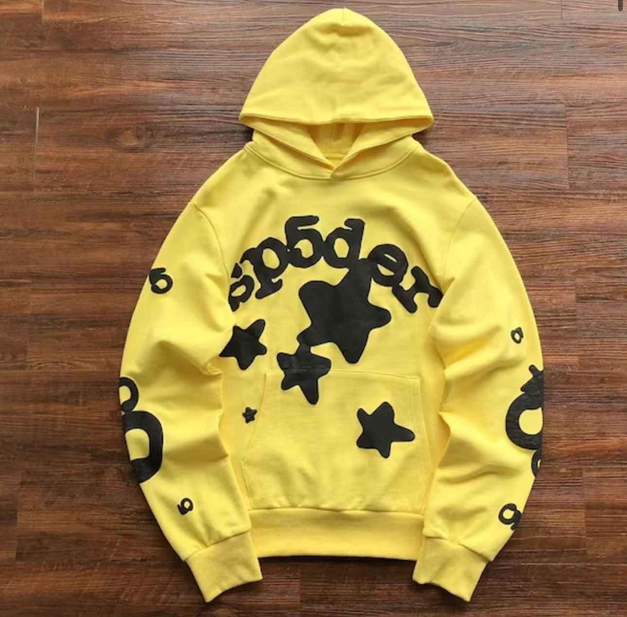 Sp5der Hoodies (Grey And Yellow)