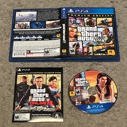 Grand Theft Auto V 5 Premium Edition PlayStation 4 PS4 No Manual No Map w/ Code
