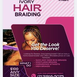Box Braids Any Size Any Length. 100$