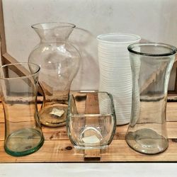 Collection Of Five Beautiful Decorative Vases! Variety Of Shapes & Sizes, Quality Vases!