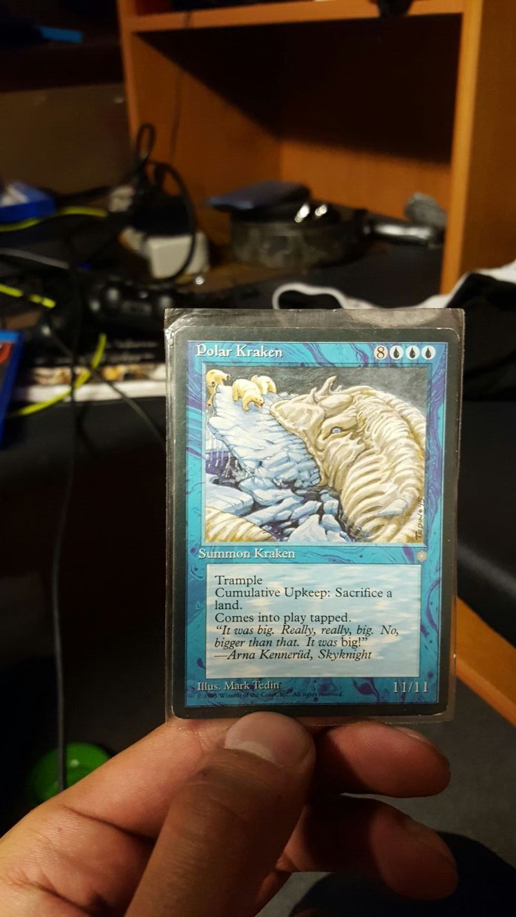 MAGIC CARD POLAR KRAKEN 1995 11/11 ICE AGE EDITION