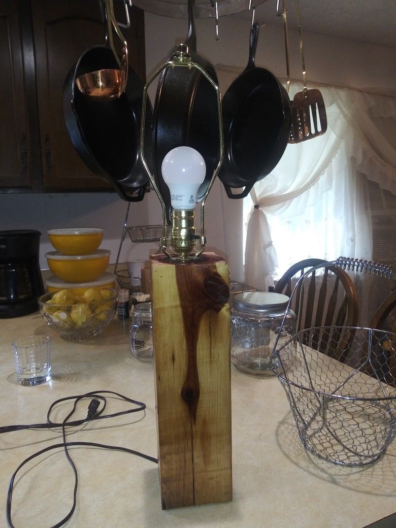 Lamp Made From Old Barn Cedar Beam