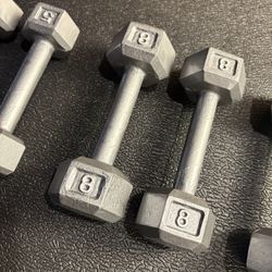 Cast Iron Hex Dumbbells 4 Begginers. 5s, 8s, 10s, 12s pounders. Brute 70#