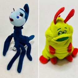 6” 1990s Disney Pixar Disney Store A Bugs Life Heimlich + Rosie Plush