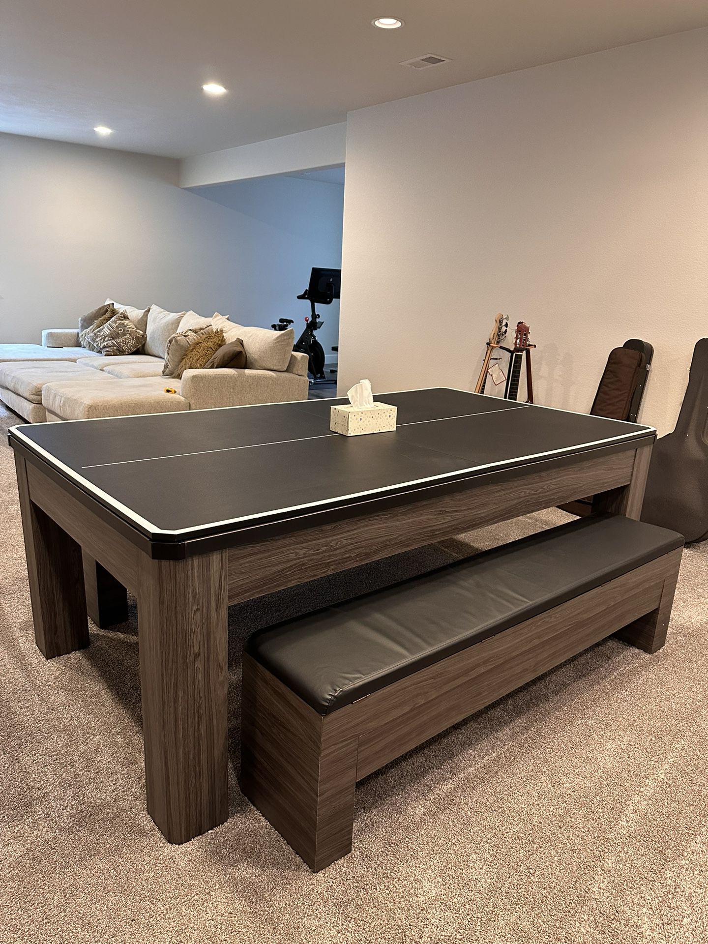 3-in-1 combination table: dining table, pool, and table tennis