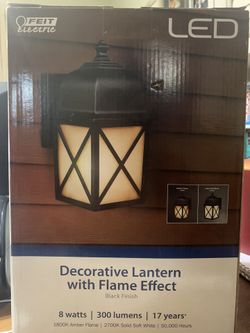 Decorative Lantern w/flame Effect Porch Light