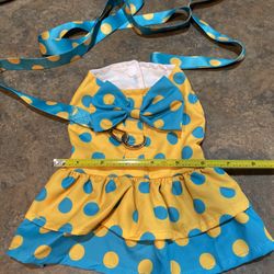 XS/S Dog Polk A Dot Dress Harness with Matching leash