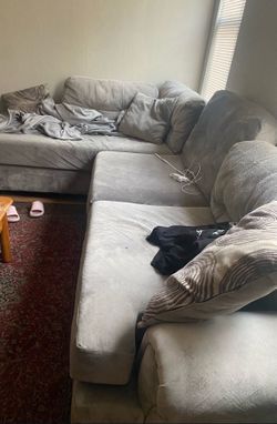 Plush gray sectional