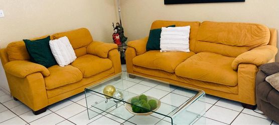 Mustard Yellow Sofa and Loveseat Set