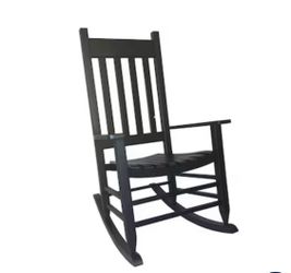 NEW Elegant Black Outdoor Rocking Chairs  Already Assembled  Available 2 Black Chairs Asking $ 155 OBO Each Chair  Both Chairs $225155