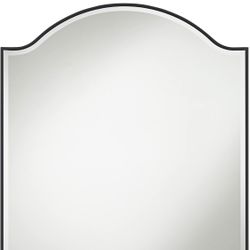 Noble Park Zoey Arch Top Square Vanity Decorative Wall Mirror Modern Industrial Beveled Edge Matte Black Frame Wide for Bathroom Bedroom Living Room H