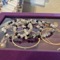 Natural Tourmaline Bracelet Set