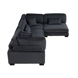 New Sectional Corduroy Black