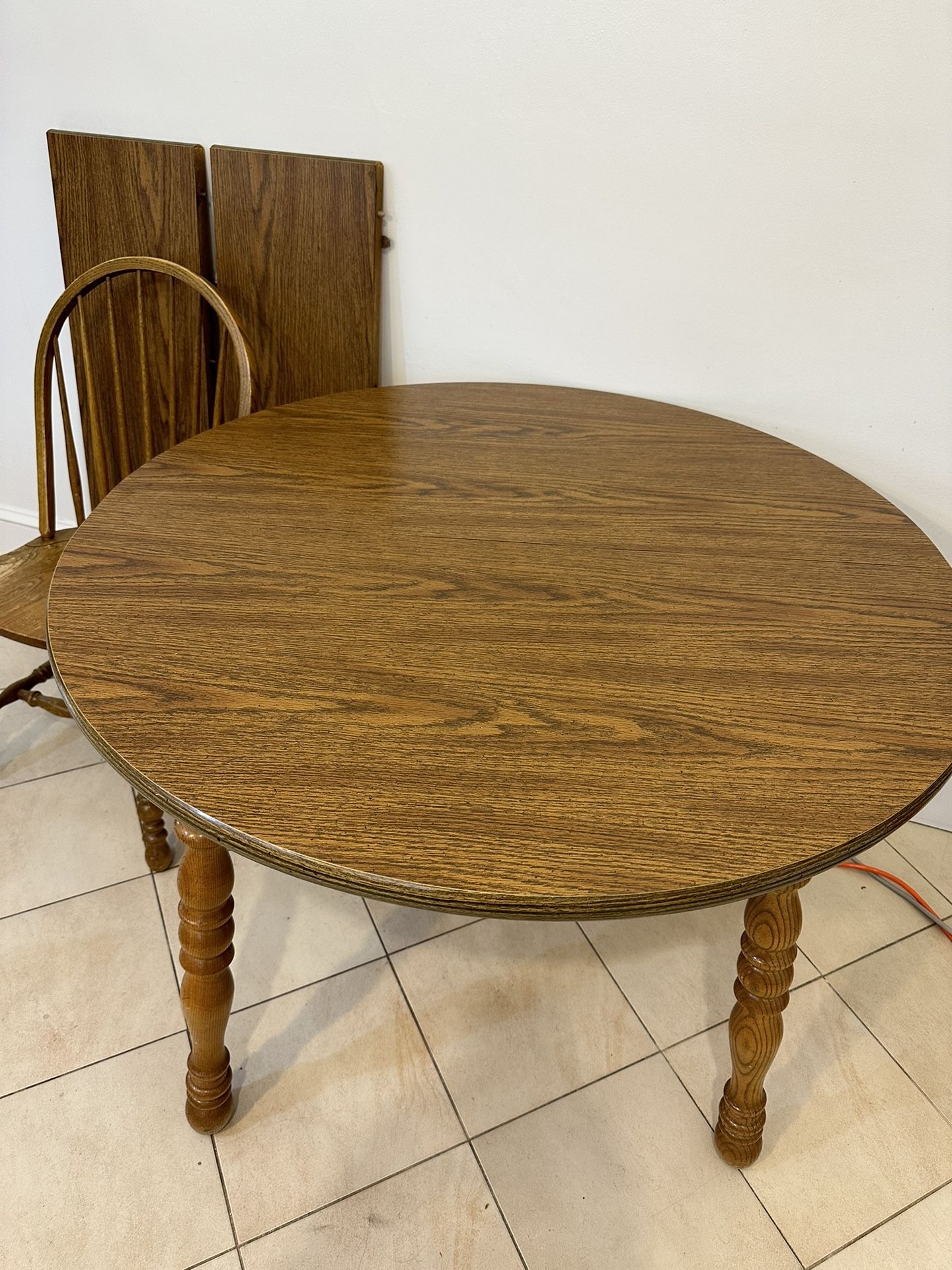Vintage Cochrane Thresher Table and 5 Windsor Chairs