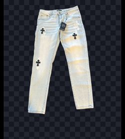 Chrome Hearts denim. Fits 32z lowballs will be ignored. Blue Modern