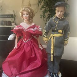 Vintage Danberry Mint Porcelain Dolls Set-Scarlet and Rhett -64th St & Bell