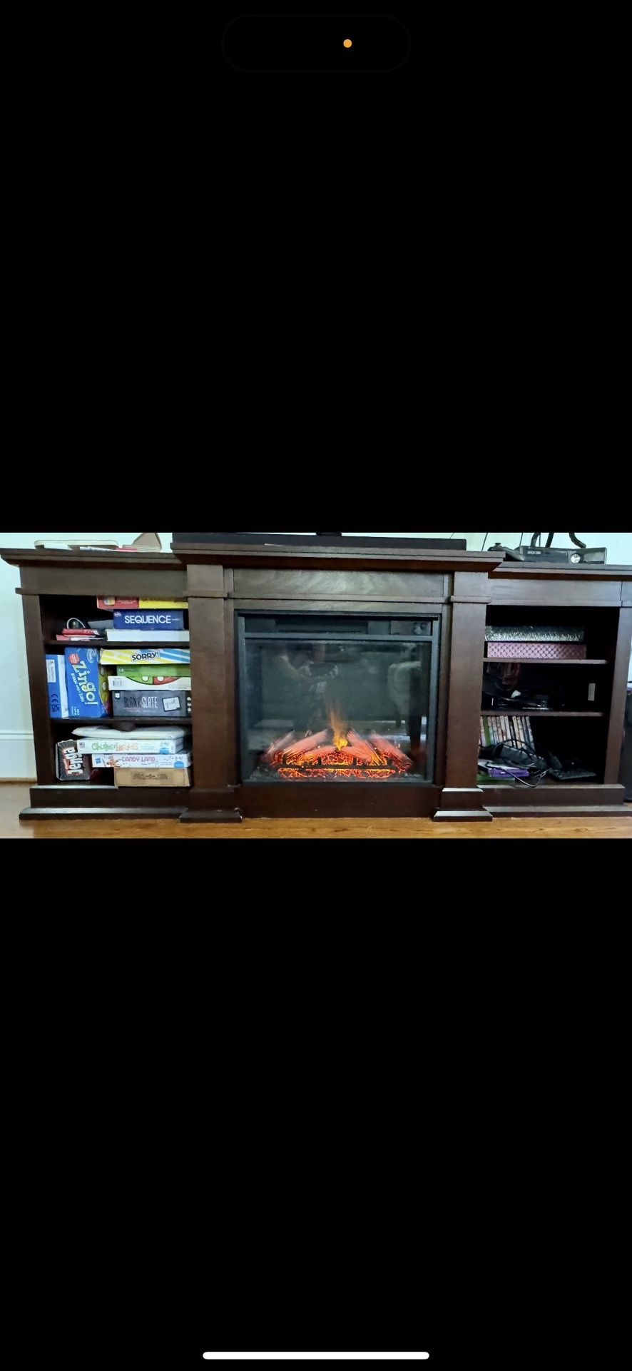 72” Electric Fireplace TV Stand w/ Storage – Wrapped for Pickup/Delivery