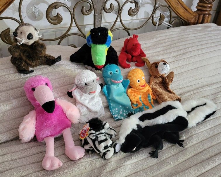 10 Cute Puppets. Soft And Clean. Excellent Condition. All For $20.