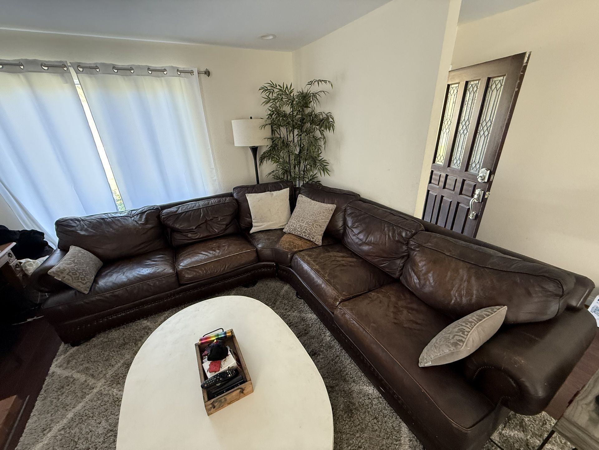 Brown Leather Couch