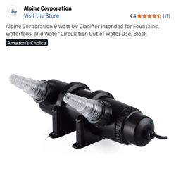 Alpine Ultra Violet Clarifier Intended 4" T for Out of Water Use 9W Black