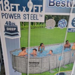 Brand New 18x9x48 Swimming Pool Includes Filter,pump,ladder, And Cover