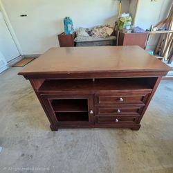 Dark Wood Media Console TV Stand