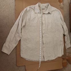 Trader Bay men's long sleeve button up casual linen/cotton shirt