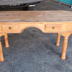 Rough hewn pine library office or entry desk $250obo  
