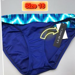 La Blanca Ocean Blue Plus size Women’s Bikini bottom new 16
