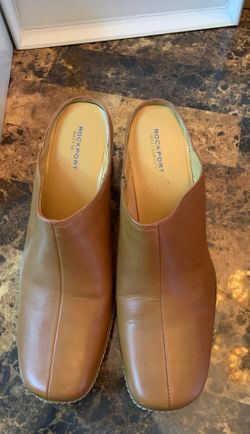 Rockport mule brown leather size 8.5