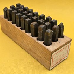 Young Bros 3/32” Machine Made Steel Stamps Alphabet Letters 2.4 mm  USA (C35) 