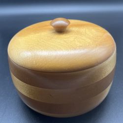 Hand Turned Wood Bowl w/Lid