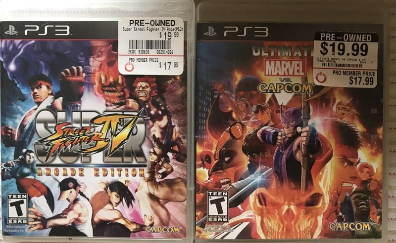 SF IV and Marvel vs Capcom PS3