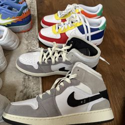 Jordan 1 Mid SE Craft White Cement Grey Black Size 7