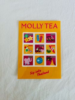 molly tea exclusive sip into thailand stamp sticker pack, brand new