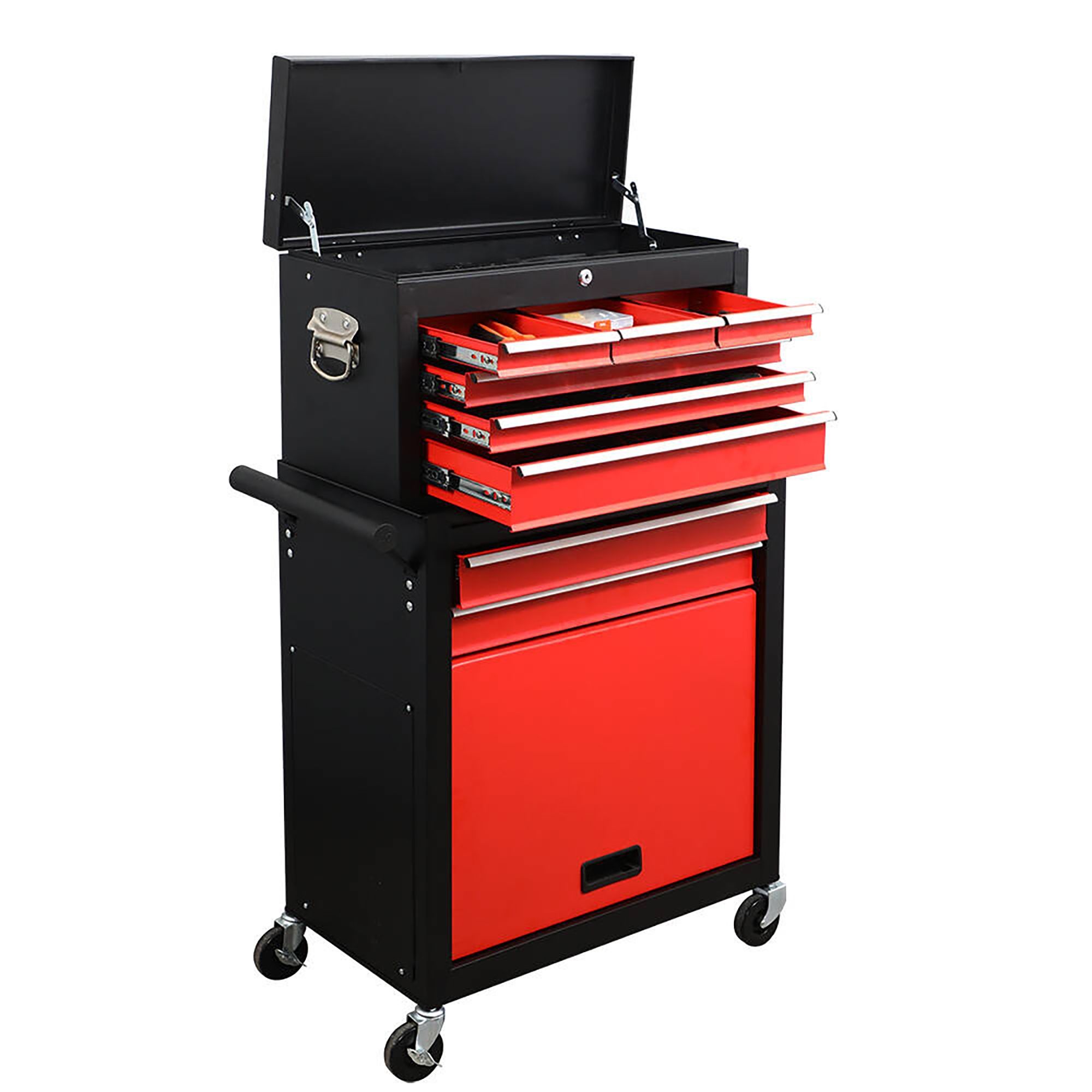 eight-drawer large capacity rolling toolbox, detachable cabinet storage toolbox with wheels and drawers, detachable toolbox with lock for workshop mec