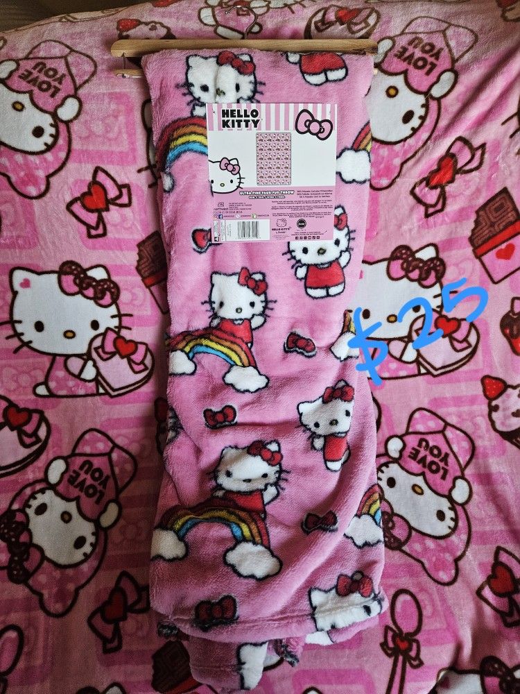 Hello Kitty Fuzzy Blanket $25