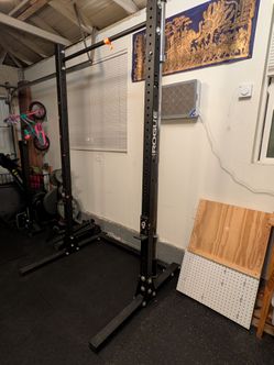 Rogue Monster Lite Squat Rack w/ Pull-Up Bar + Spotter Arms and More