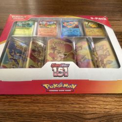 COSTCO POKEMON SCARLET & VIOLET 151 MINI TIN 5-PACK ( MEOWTH ) NEW / SEALED