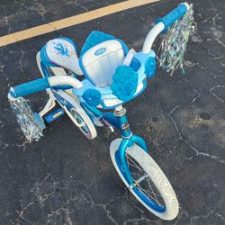 Huffy Disney Frozen 2 Childs Bike w/Training Wheels, As Pictured, Orig New $120 Sell USED