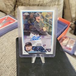 Charles Leblanc  Topps Chrome On Card Autograph Rookie Baseball  Card
