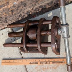 Vintage Bench Table Vise Antique 8" Woodworking Wood Worker Clamp 