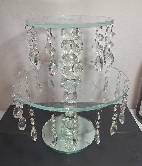 Crystal Glass 2 Layer Wedding Cake Stand