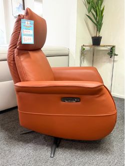Leather TV recliner w/massage LENNIX