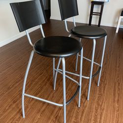 2 Ikea Anssi Bar Stool Backrest 29" Black