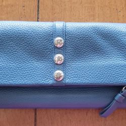 Brighton Blue Leather Trifold Wallet