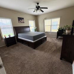 Solid Wood Queen Bedroom Set – Logandale Storage Bed (6 Drawers) + Matching Pieces