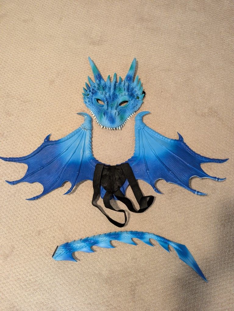 Artic Blue Adult Dragon Costume One Size