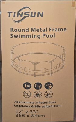 SUNRIO FRAME POOL 12FT ×33IN WITH FILTER PUMP AND FLOOR COVER