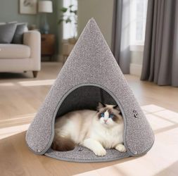 New Beqhause Cone Cat Bed 22.8 x 22.8 x 20.8in grey